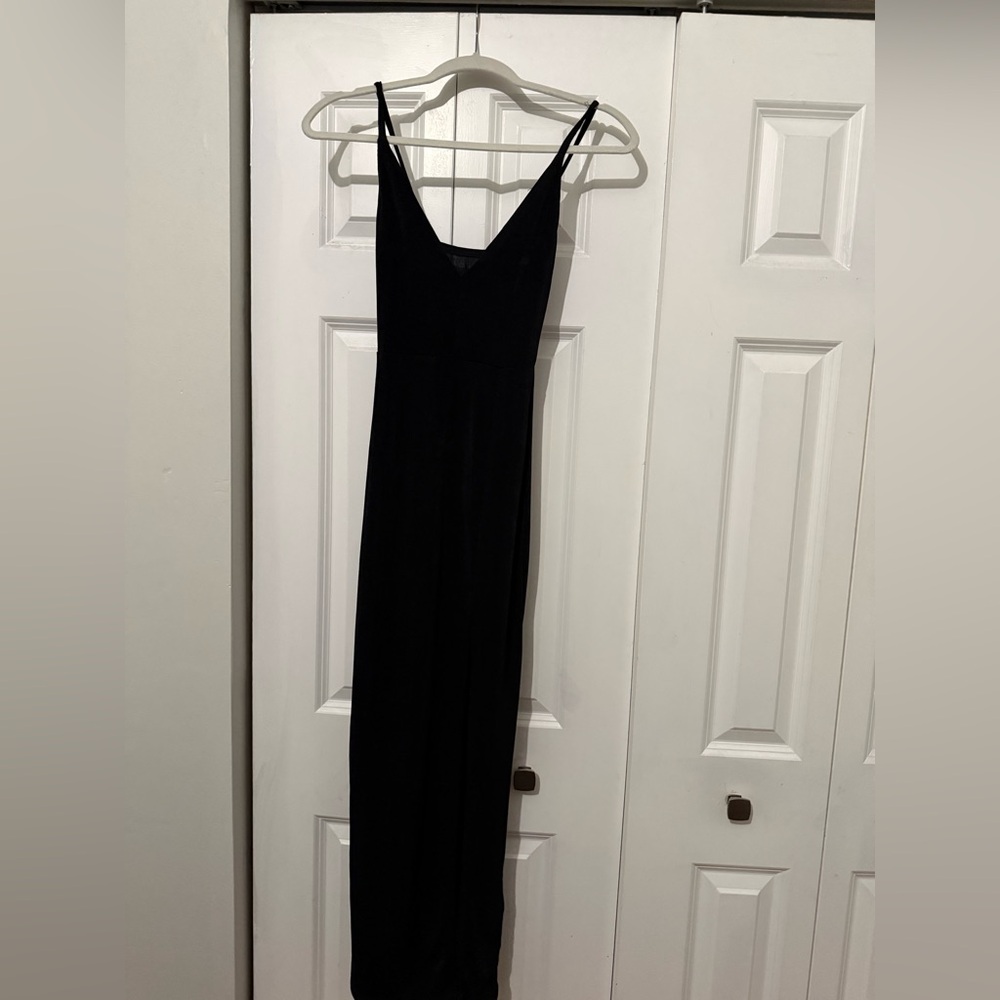 Elegant Black Spaghetti Strap Dress